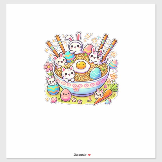 Easter Ramen Cats Cute Anime Happy Easter Day Wome (Sheet)