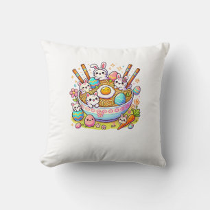 Easter Ramen Cats Cute Anime Happy Easter Day Wome Cushion