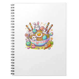 Easter Ramen Cats Cute Anime Happy Easter Day Wome Notebook