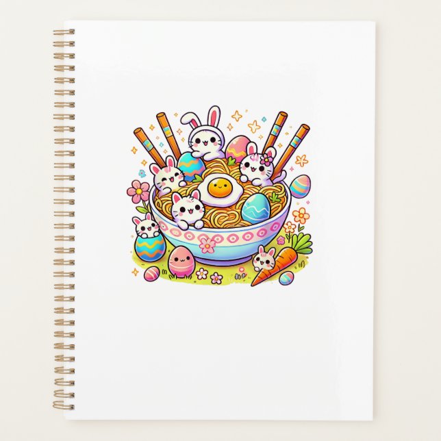 Easter Ramen Cats Cute Anime Happy Easter Day Wome Planner (Front)