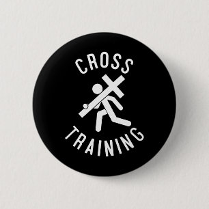 Easter Religious Fun Christian Cross Training Gift 6 Cm Round Badge