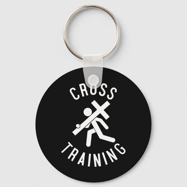 Easter Religious Fun Christian Cross Training Gift Key Ring (Front)