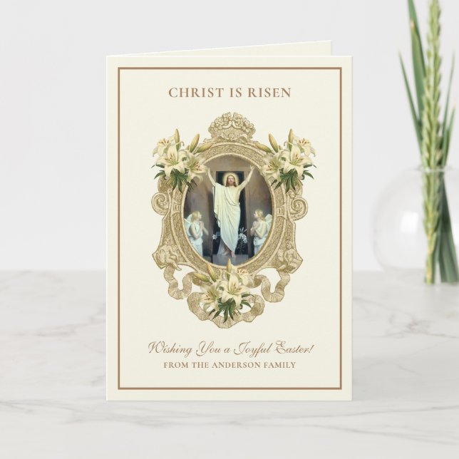 Easter Religious Resurrection Jesus Christian Holiday Card (Front)