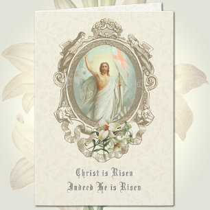 Easter Religious Resurrection Jesus Prayer Holiday Card