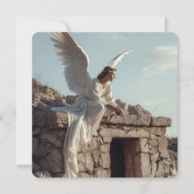 Easter Resurrection Angel Greetings Card (Front)