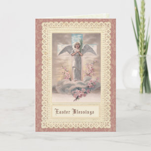Easter Resurrection Cross Angel Eucharist Catholic Holiday Card