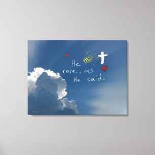 Easter Resurrection He Is Risen Jesus Rose Canvas Print