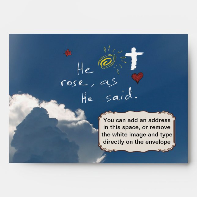 Easter Resurrection He Is Risen Jesus Rose Envelopes (Front)
