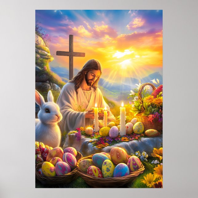 Easter Resurrection Jesus Religion Wall Art (Front)