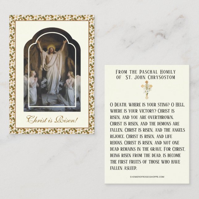 Easter Resurrection of Christ Paschal Prayer Business Card (Front/Back)
