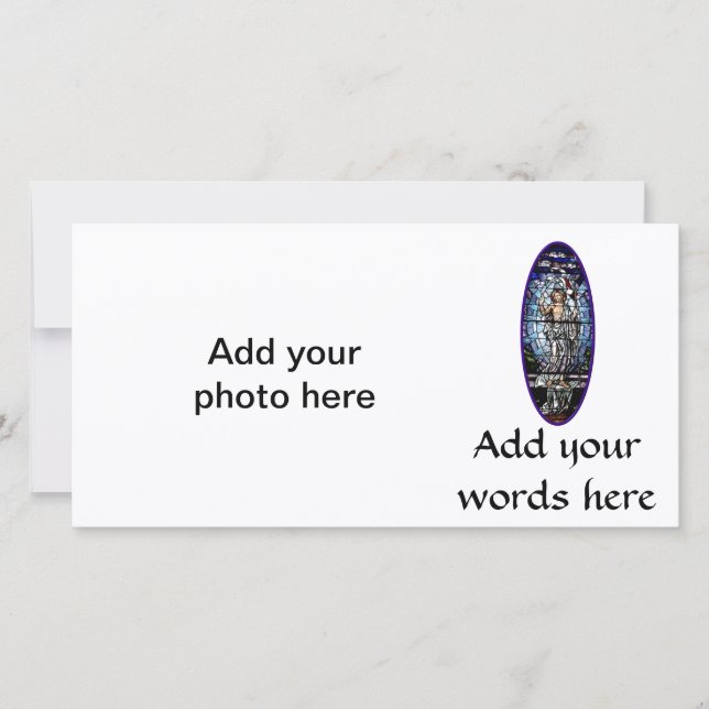 Easter: Resurrection of Christ stained glass Holiday Card (Front)