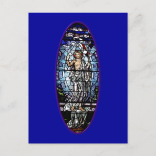 Easter: Resurrection of Christ stained glass Holiday Postcard