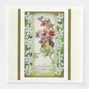 Easter Resurrection Pascha  Byzantine Cross Flower Napkin