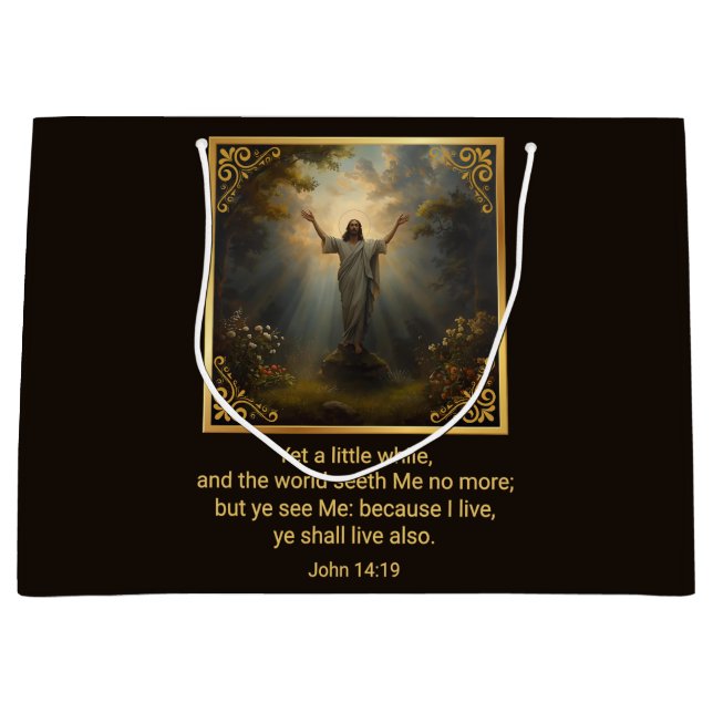 Easter Resurrection Religious Large Gift Bag (Front)