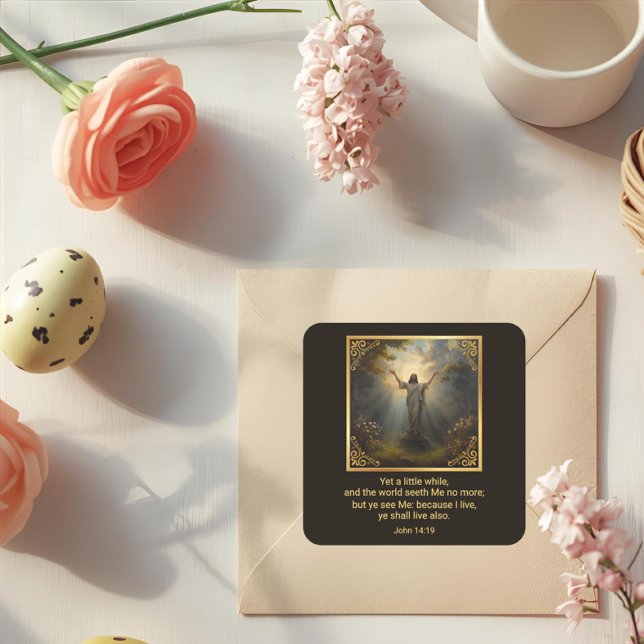 Easter Resurrection Religious Square Sticker (Creator Uploaded)