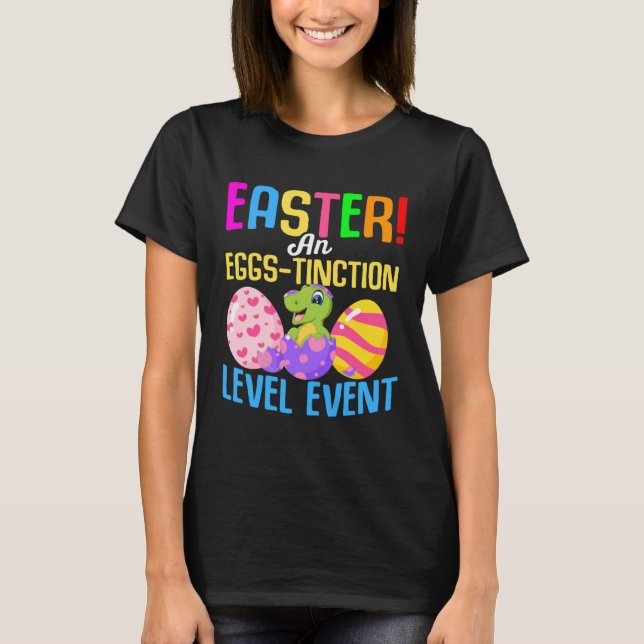 Easter rex Dino Dinosaur Easter Eggs Bunny  1 T-Shirt (Front)