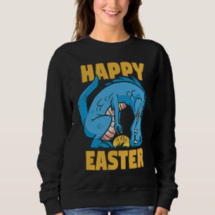 Easter Rex tries to pick up Eggs  Grumpy Animal Sweatshirt