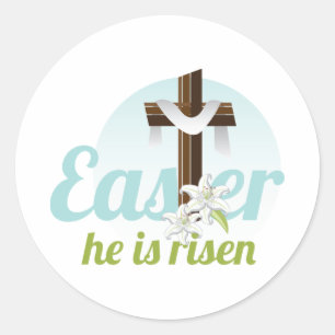 Easter Risen Classic Round Sticker