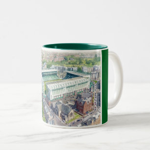 Easter Road Stadium Edinburgh Watercolour Art Two-Tone Coffee Mug