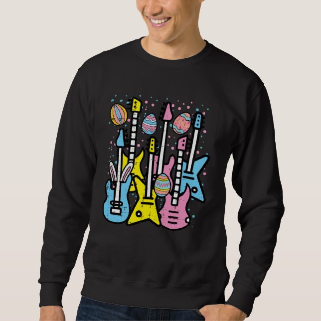 Easter Rocker Guitars Rock Music Men Boys Kids Tee (Front)