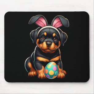 Easter Rottweiler Dogs Pets Lovers Rabbit Egg Eggs Mouse Pad
