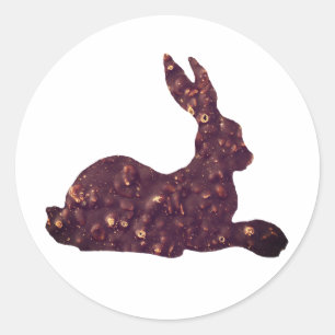 Easter Round Sticker,Brown Chocolate Classic Round Sticker