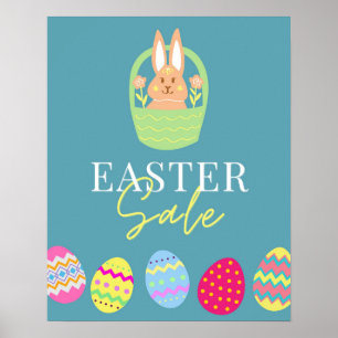 Easter Sale Sign, Easter Rabbit Easter Egg Poster