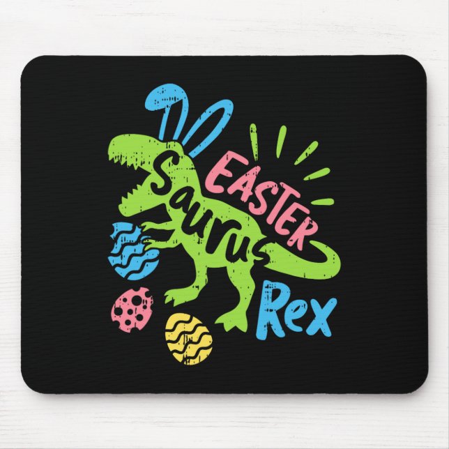 Easter Saurus Rex Bunny Dinosaur Egg Hunting Men W Mouse Pad (Front)