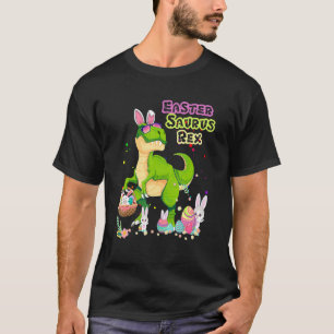 Easter Saurus Rex Dinosaur Rex Bunny Basket Eggs E T-Shirt