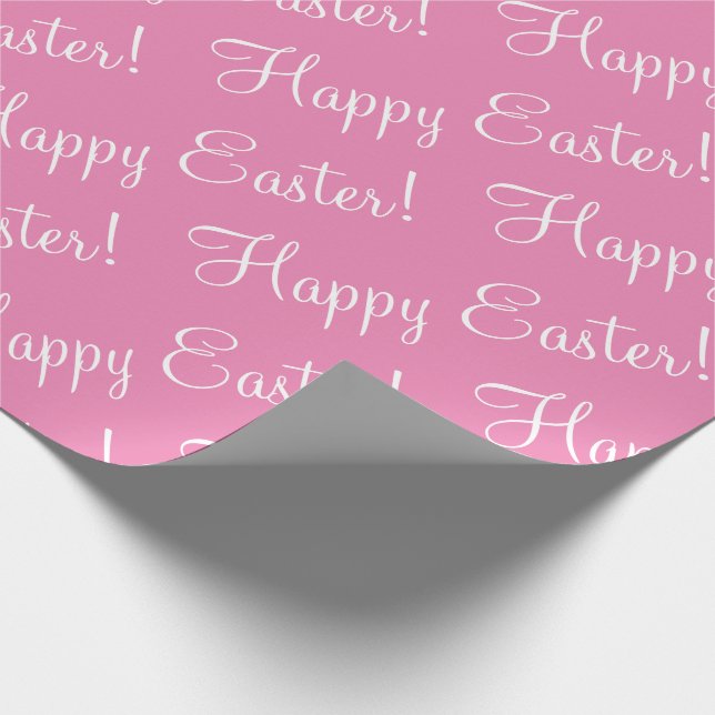 Easter Script Pink Gift Wrapping Paper (Corner)