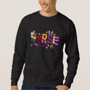 Easter Scrubs Er Nicu Picu Cna L&d Nurse Bunny Ste Sweatshirt