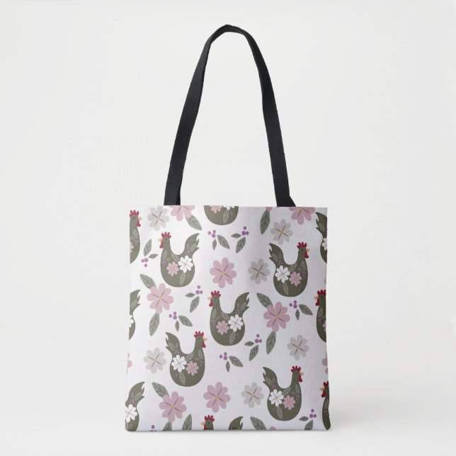 Easter seamless pattern with chicken.  tote bag (Front)