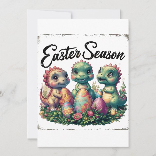 Easter season Dinosaurs Invitation (Front)