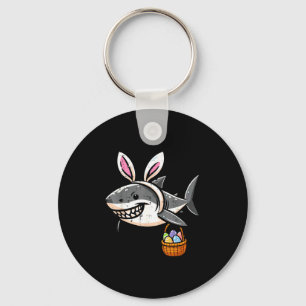 Easter shark bunny ears egg basket cute boys kids key ring