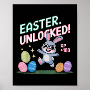 Easter Shirts For Boys Kids Gaming Games Eggs Bunn Poster