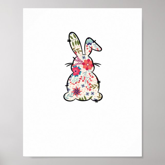 Easter Shirts for Women Spring Flowers Pattern Eas Poster (Front)