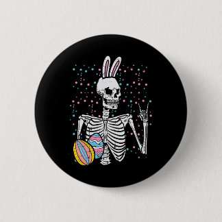 Easter Skeleton Bunny Rock Hand Rocker Boys Kids M 6 Cm Round Badge