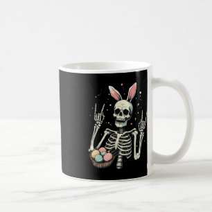 Easter Skeleton Bunny Rock Hand Rocker Boys Kids M Coffee Mug