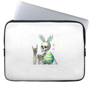 Easter Skeleton Bunny Rock Hand Rocker Boys Kids M Laptop Sleeve