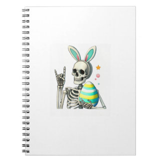 Easter Skeleton Bunny Rock Hand Rocker Boys Kids M Notebook
