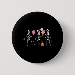 Easter Skeletons Dancing Eggs Funny Bones Men Wome 6 Cm Round Badge