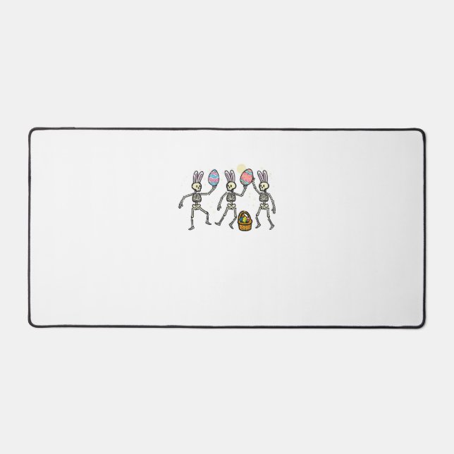 Easter Skeletons Dancing Eggs Funny Bones Men Wome Desk Mat (Front)