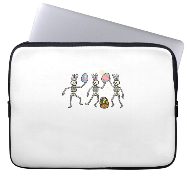 Easter Skeletons Dancing Eggs Funny Bones Men Wome Laptop Sleeve (Front)
