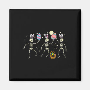 Easter Skeletons Dancing Eggs Funny Bones Men Wome Magnet