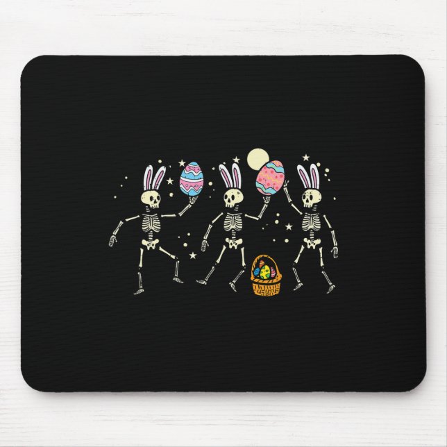 Easter Skeletons Dancing Eggs Funny Bones Men Wome Mouse Pad (Front)
