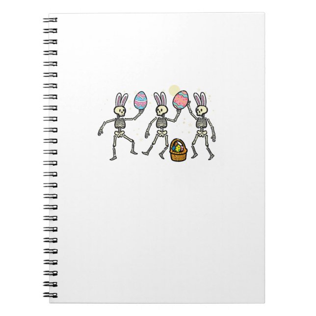 Easter Skeletons Dancing Eggs Funny Bones Men Wome Notebook (Front)