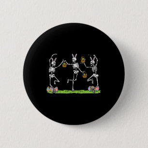 Easter Skeletons Dancing Funny Bunny Bones Women M 6 Cm Round Badge