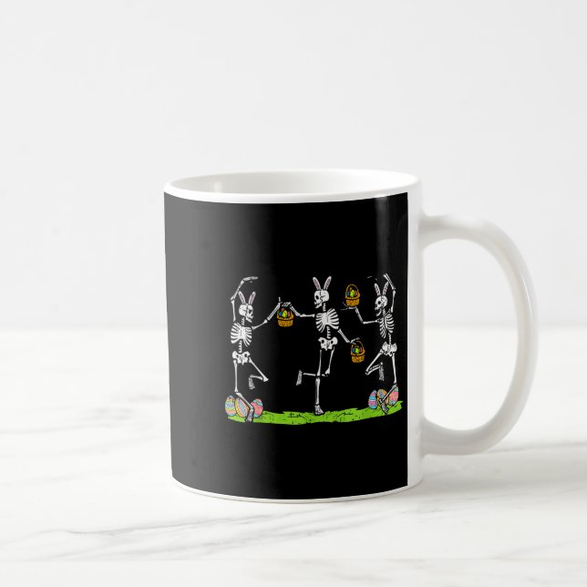 Easter skeletons dancing funny bunny bones womenEa Coffee Mug (Right)