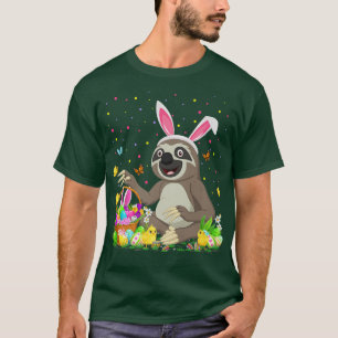 Easter Sloth Bunny Egg Hunting Sloth Easter Sunday T-Shirt