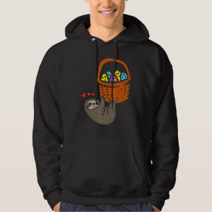Easter Sloth Hanging Egg Basket Cute Animal Men Wo Hoodie